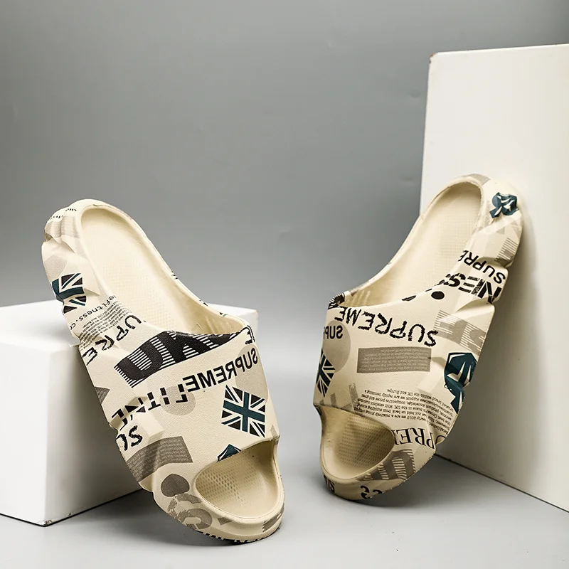 Erkekler için Kayma Terlikler Kalın Taban Dış Aşınmaya Sahip İç Mekan Dış Mekan Yumuşak Köpük Kaydırıcılar için Kaymaz Terlik_voghion.com