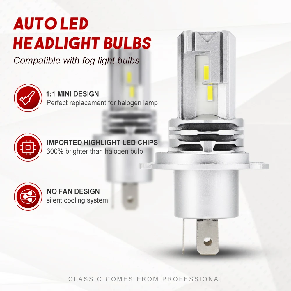 Car LED Headlight Bulbs Mini H4 H7 H9 H8 H11 12v 24v 9005 HB3 9006 HB4 Auto Headlamps Fog lights Kit