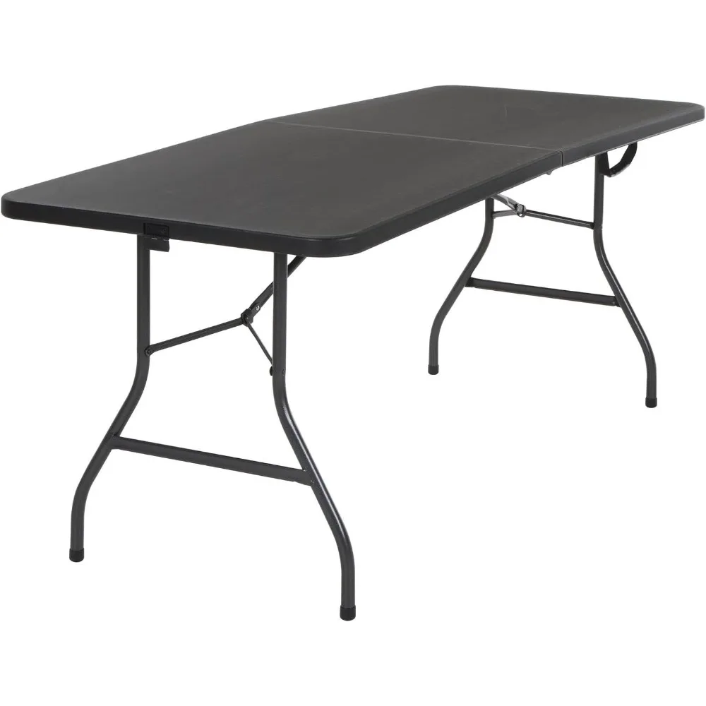 Molded Folding Banquet Table w/Handle, 6ft, Black