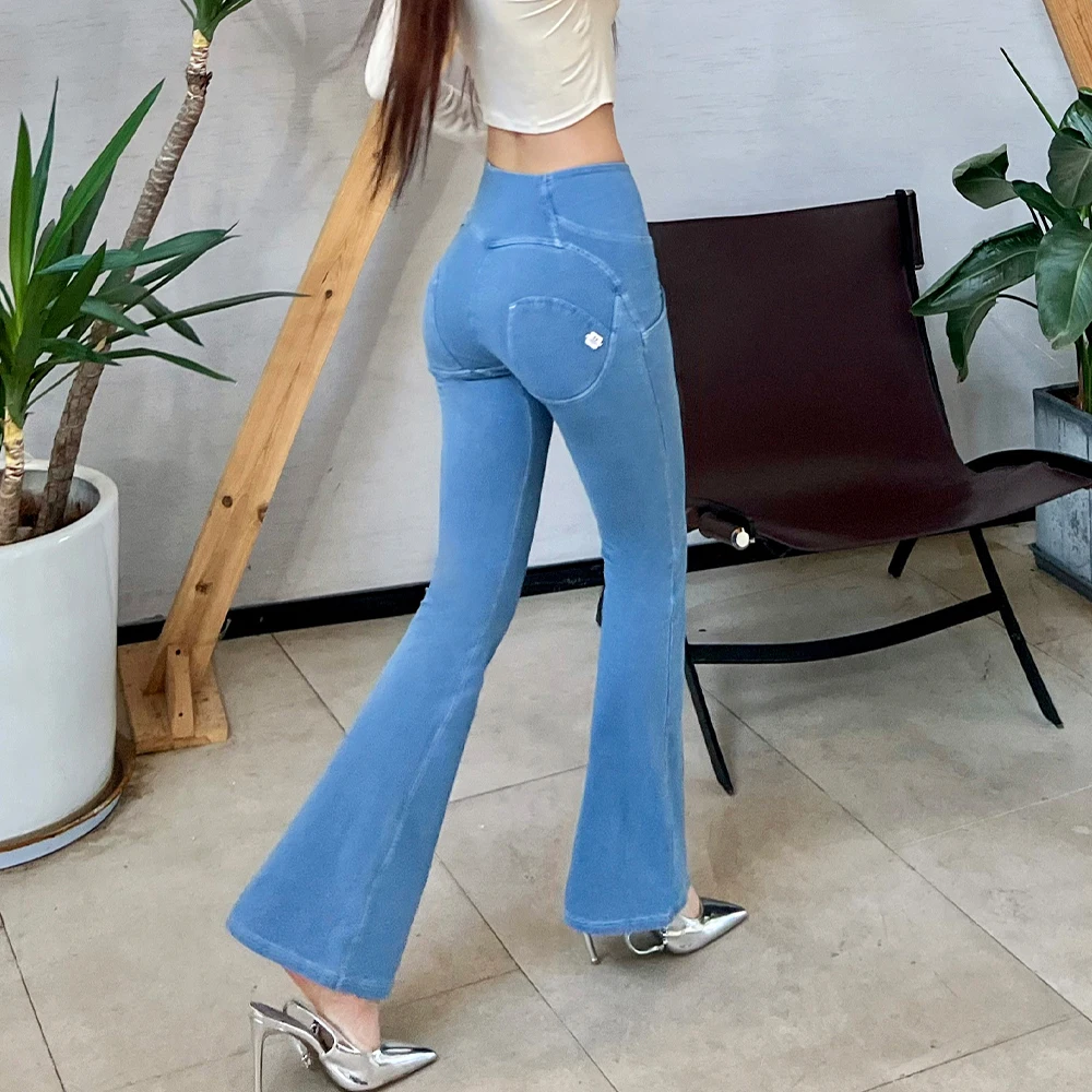 81004DBHJFS Shascullfites Melody High Waist Dark Thread Dark Blue Flare Jeans with Stripe main image 1