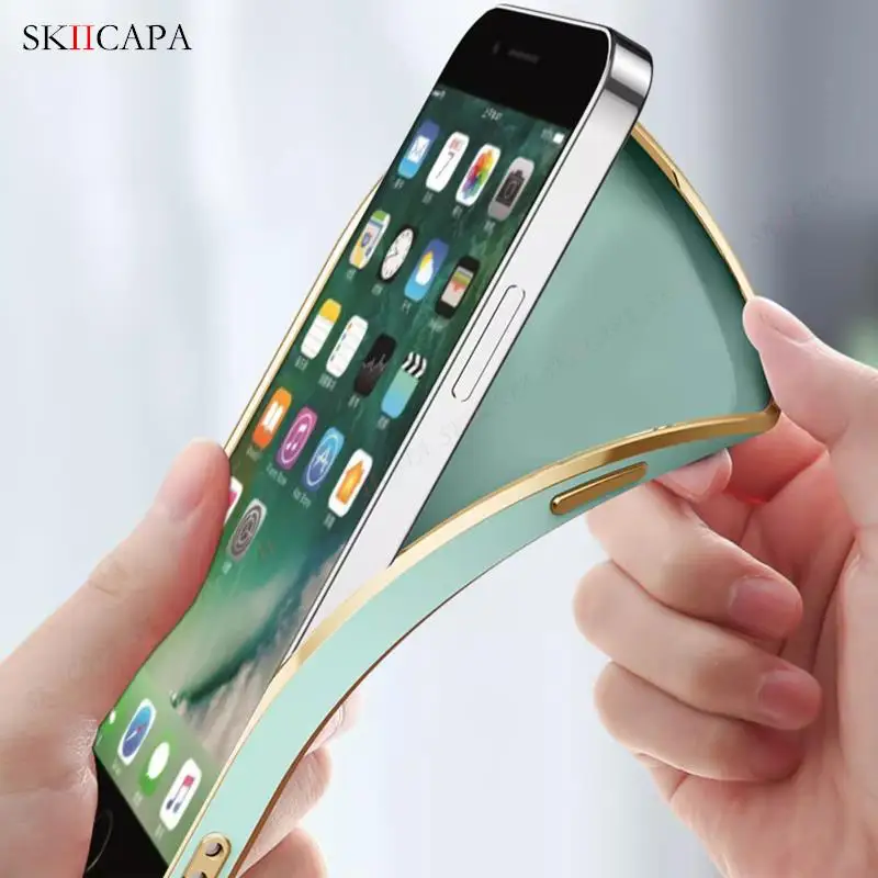 Plating Silicone Lanyard Phone Case with Ring Holder and Soft Cover