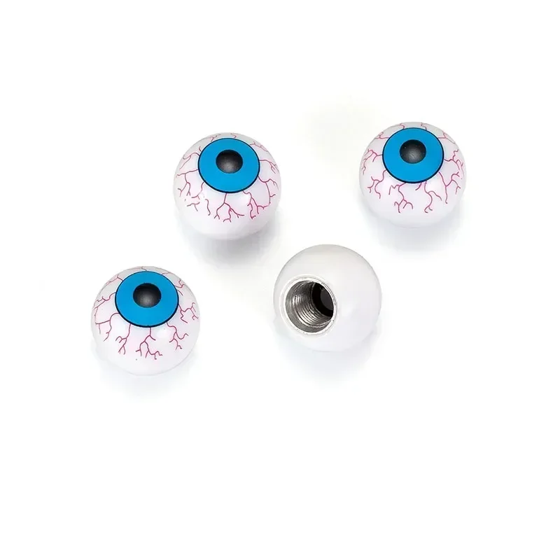 Aluminum Smiley Face Tire Valve Stem Caps - Set of 4