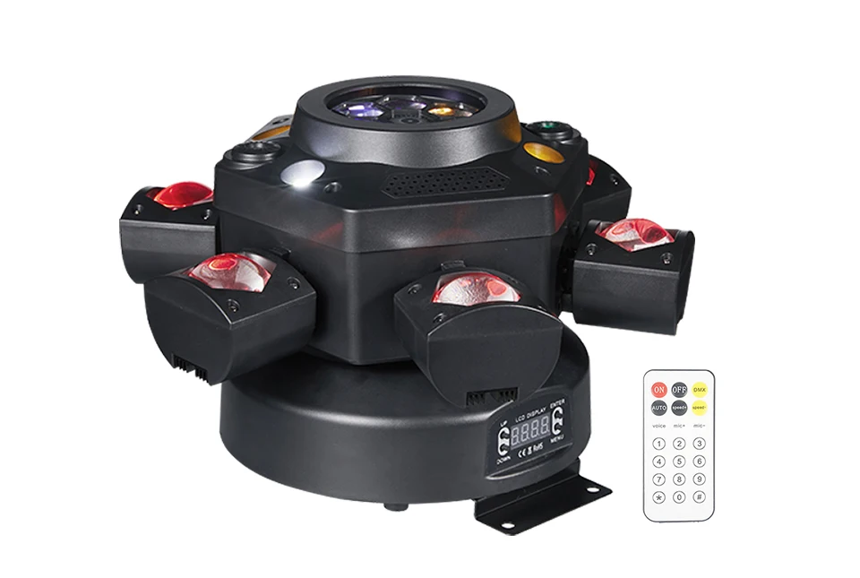 RGBW 6 Head Moving Head Pattern Beam Light 120W Six Arm DMX 6x10W DJ Bar Strobe
