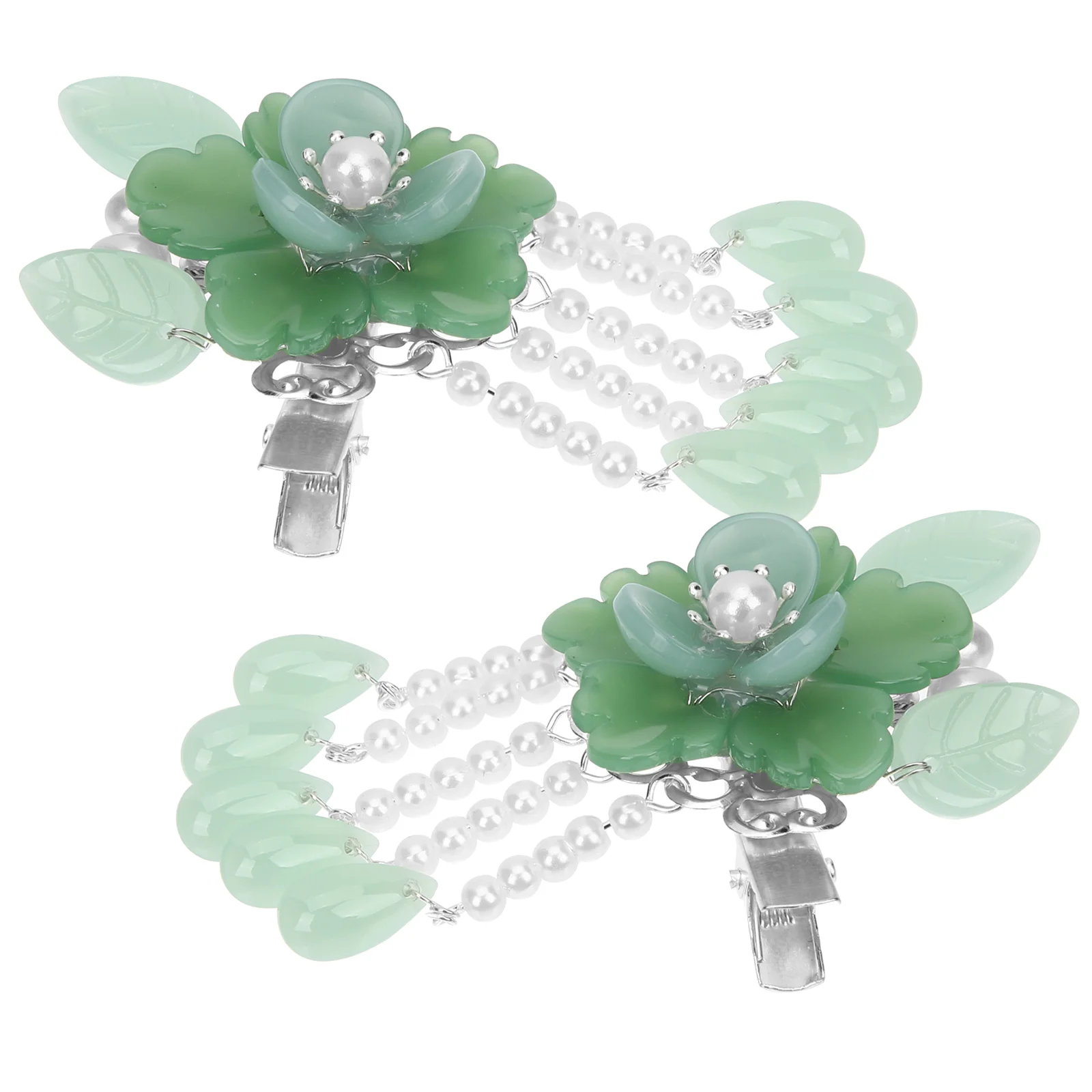 

Pair Clip Chinese Headdress Bridal Hair Accessories Flower Barrettes Wedding