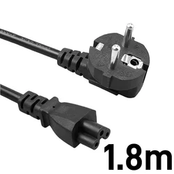 Universal EU/US Power Cable Cord - IEC C5 AC Extension (Eu plug 1.8m)