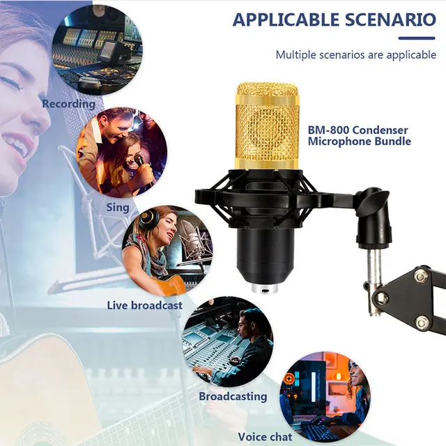 Kit Podcast Completo - Microfono BM-800, Interfaccia Audio, Braccio, Per Streaming E Registrazione - Foto 9
