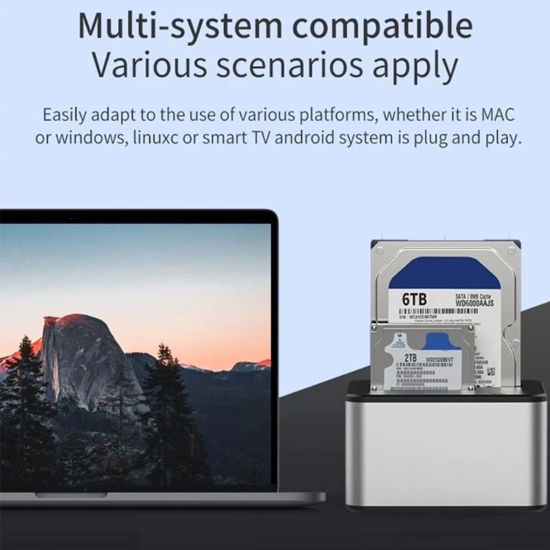 Usb3.0 2 베이 HDD USB 박스 케이스-외부 HDD 도킹 스테이션 플라스틱 SSD 박스 HDD 복사기-오프라인 복사 지원
