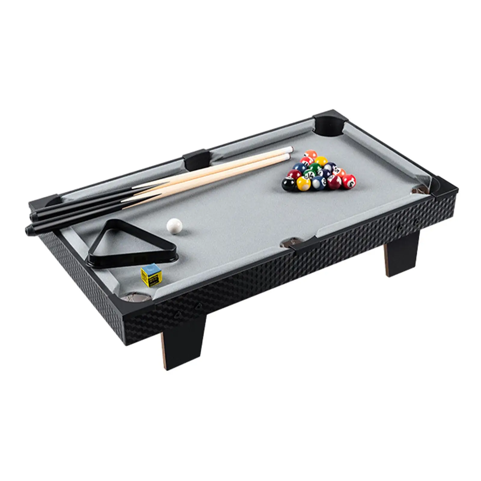 Pool Table Set Interaction Toys Chalk, Triangle Rack Wooden Durable Office Use