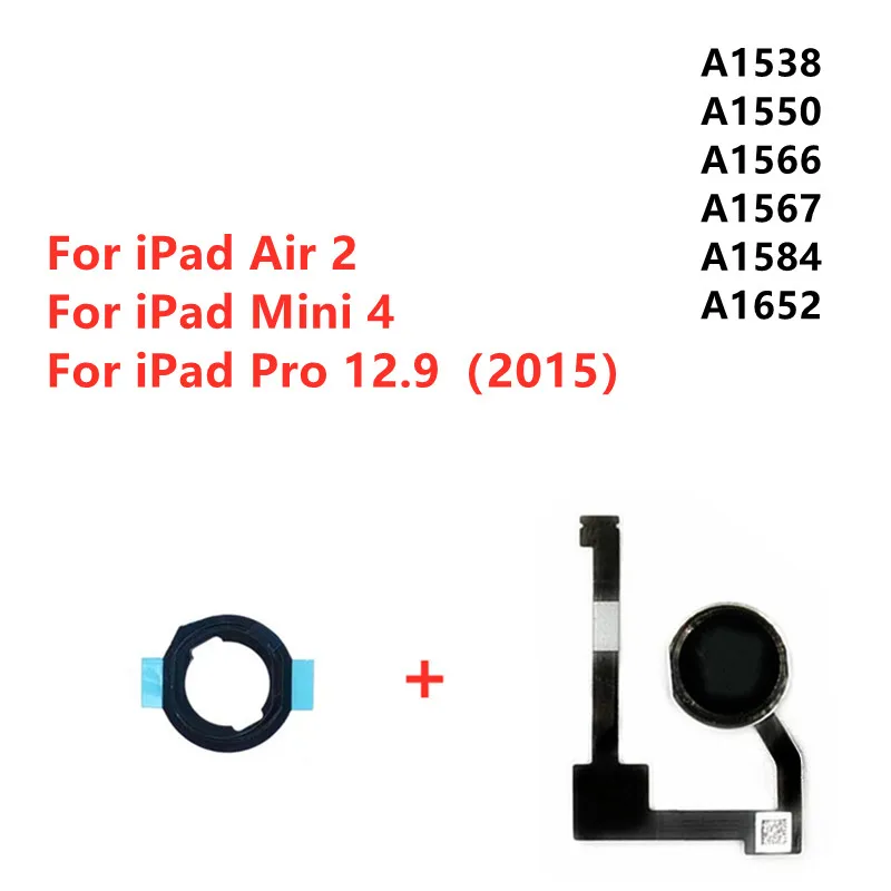 Back Home Button Assembly Flex Cable Sticker Menu Sensor Ribbon Fingerprint Touch Id Per Ipad Mini 4 Air 2 Pro 12.9 2015