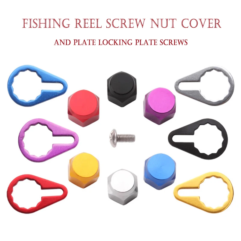 Left/Right Handle M8 Nut Cover for Baitcasting Reel Fishing Reel Screw Nut Cover and Plate Locking Plate Screw fishing reel part fishing reels