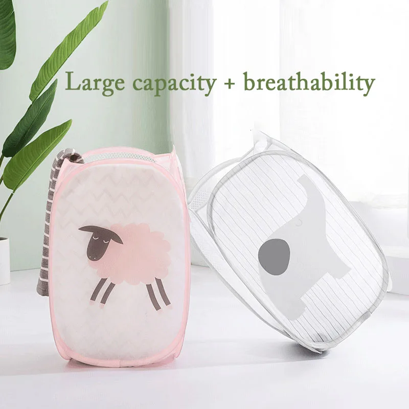 1pcs Cartoon Folding Dirty Laundry Organiser Laundry Basket Large Capacity Toy Sundry Organiser Nylon Household Storage Bags
