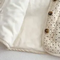 2024 Winter Infant Toddler Dots Corduroy Down & Parkas Korean Version Baby Hooded Outwear Newborn Hidden Button Thickened Coat 5