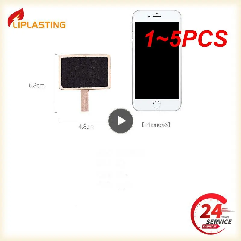 

1~5PCS Square Blackboard Clips Wooden Message Board Mini Writing Board Noticeboard 6.8*4.8cm Household Grocery Bulletin Board