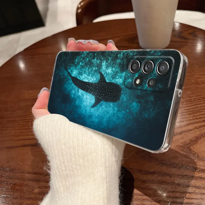 Ocean Whale Shark Clear Phone Case – Vibrant Marine Life Design Cover