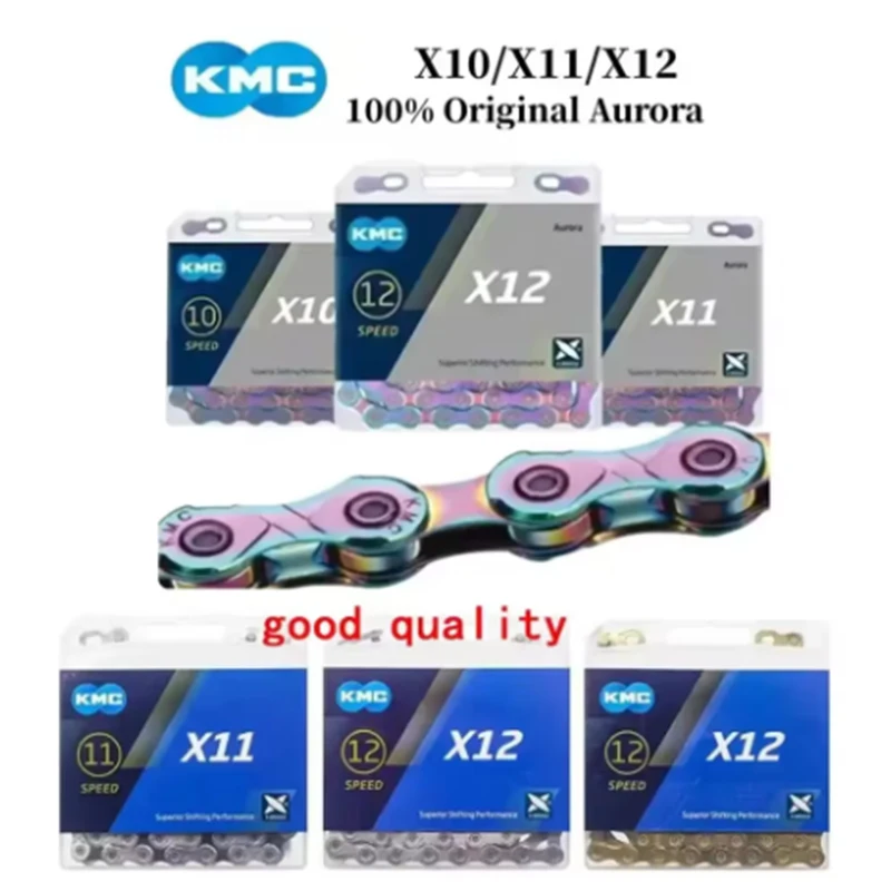 KMC Aurora Bicycle Chain X10 X11 X12 MTB Chains 10S 11S 12S Road MTB Bike Current Mountain Bikes Curren Shimano SRAM Parts bicycle chains bicycle chain