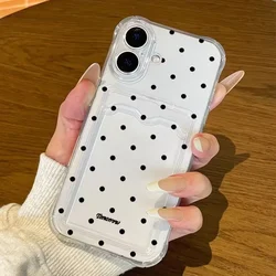 Korean Polka Dots Clear Wallet Phone Case - Samsung S26 5G (S27598)