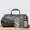 LUOKIR Men's Genuine Leather Handheld Travel Bag, First Layer Cowhide Shoulder Crossbody Gym Bag, Business Travel Luggage Bag 2