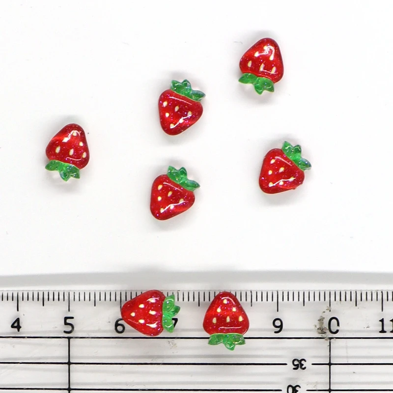 50Pcs Summer Kawaii 9mm Resin Mini Cherry Fruit Cabochon Ornament Jewelry Charms Nail Art Decoration Flatback Manicure Parts 2
