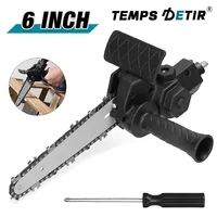 6-Inch Electric Drill Conversion Electric Chain Saw Adapter Tool, Home Portable Mini Chainsaw,Woodworking Trimming/Cutting Tools 1