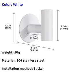 Multi-Purpose Wall-Mounted Hook Set (Glue-White)