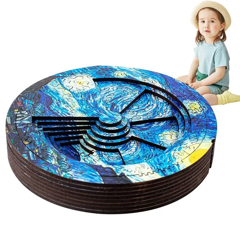 

255 Piece Wooden Puzzles Novelty Puzzles With 255 Pieces Starry Sky Picture 7 Layers Birthday Gifts Educational Toys