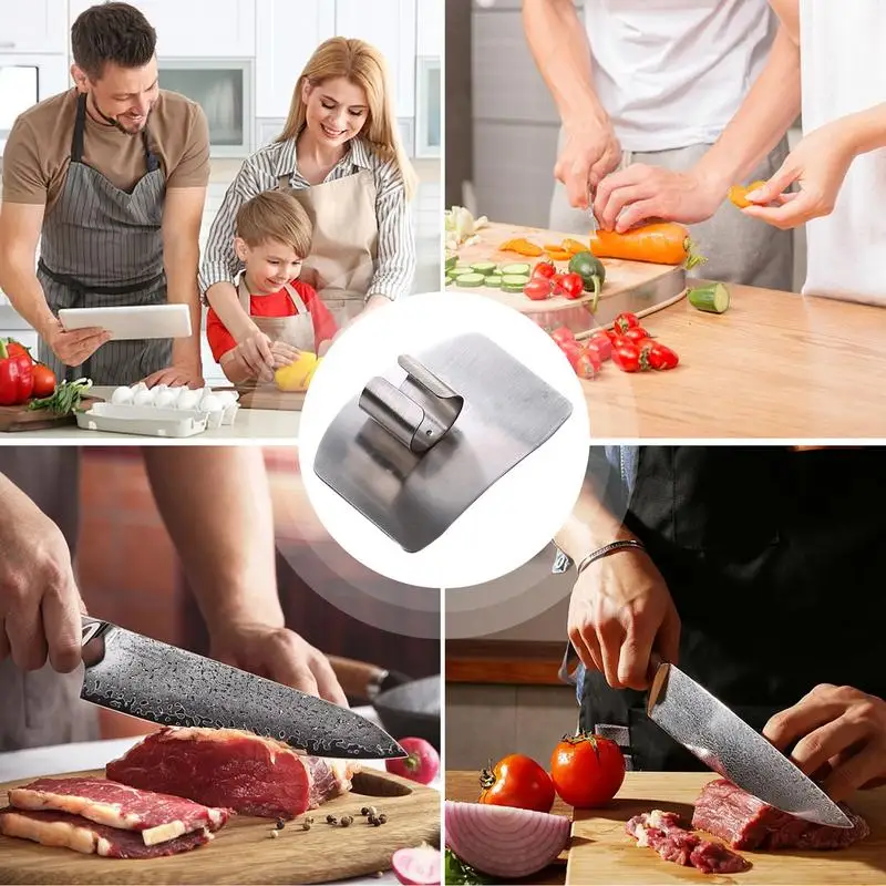 Stainless Steel Finger Guard Finger Cutting Guard Protectors When Cutting Slicing Dicing Chopping Vegetables Kitchen Tool