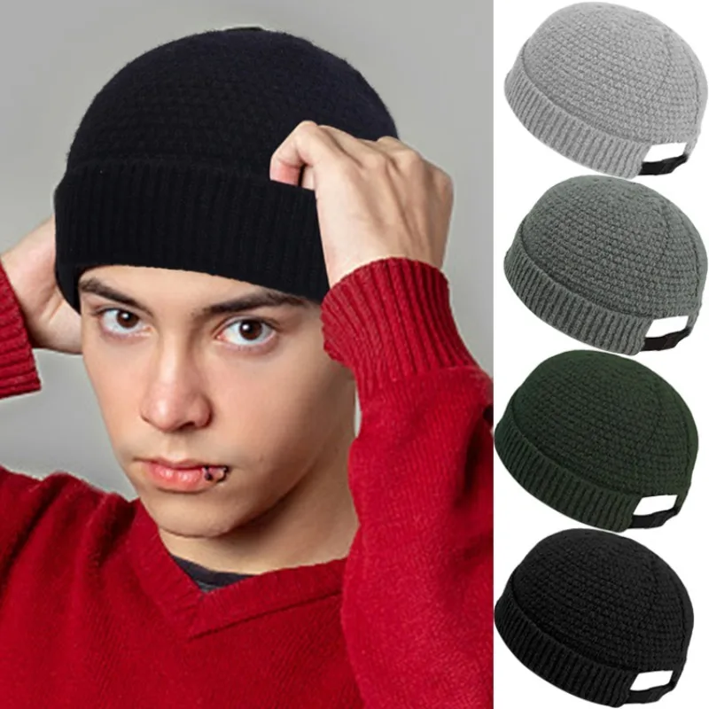 

New Solid Knitted Hat for Men Women Fashion Simple Warm Skullies Beanies Autumn Winter Beanie Cap Trendy Streetwear Hiphop Hats