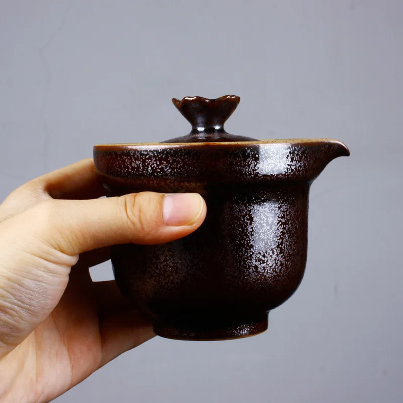 

★Porcelain Kung Fu Tea Set Cover Teacup Tea Bowl Stoneware Kiln Baked Pot Gaiwan Japanese Style Teapot Tea Making Device