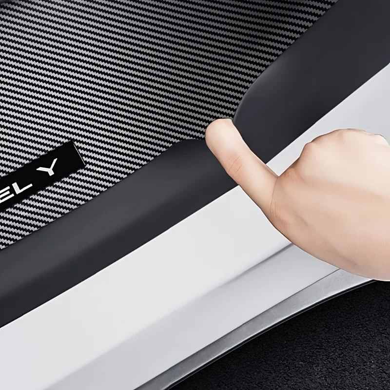 For Tesla Model Y- Threshold Bar Protection ABS Carbon Fiber Stripe Welcome Pedal Accessory Tesla protection Accessories