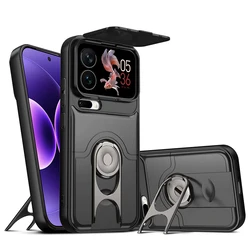 Custodia per telefono a doppio strato rotante a 360° con copertura per fotocamera scorrevole