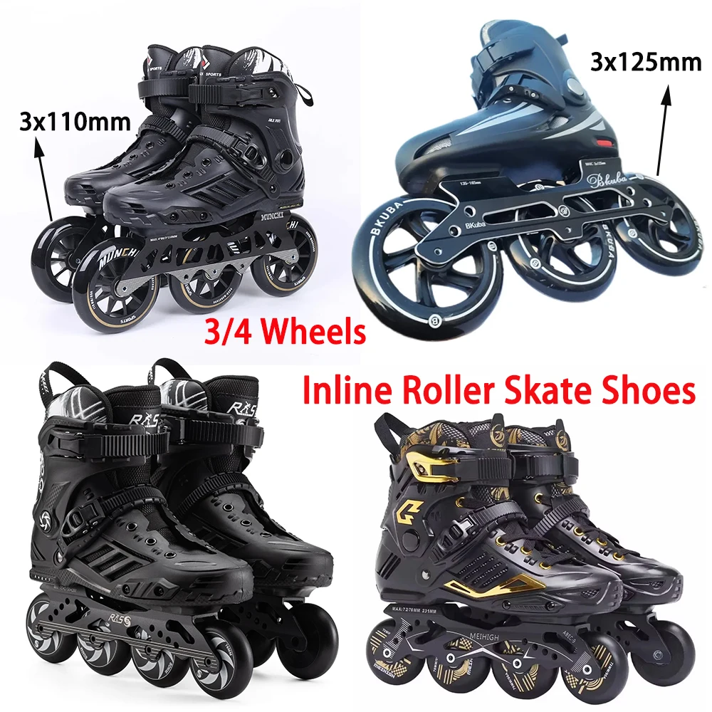 Professional Inline Skates 3 wheels Roller Skates Shoes Men Speed Skates Adult Racing Speed Skating Inline Roller Skating Shoes