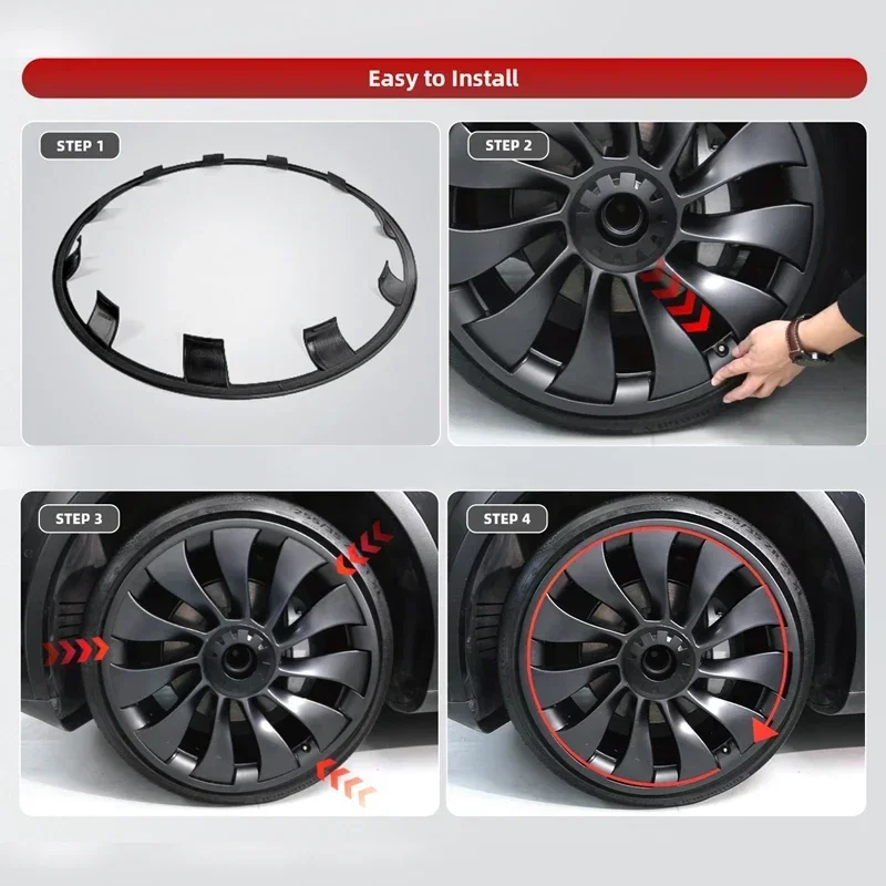 Protector Ring For Tesla Model 3 20 Inch Vehicle Wheel Rims Performance Patch Replacement ABS Full Rim Car Accessories wheel hub covers wheel hub caps 4PCS