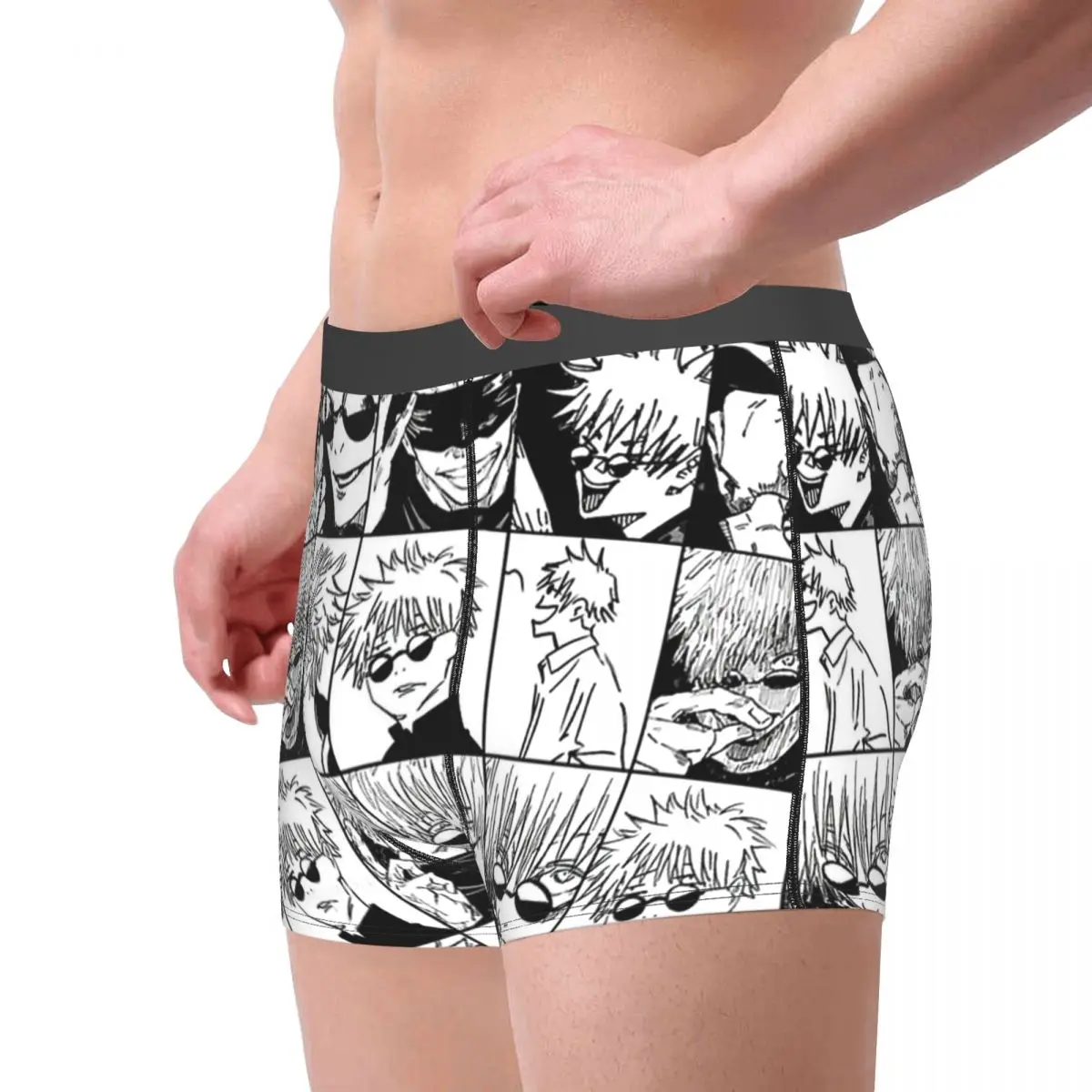 Jujutsu Kaisen,Gojo Satoru Manga Collage Underpants Breathbale Panties Male Underwear Print Shorts Boxer Briefs