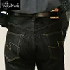 MBBCAR original design vintage black 14oz selvedge denim jeans for men button fly cotton unwashed blue slim straight pants 7701 6
