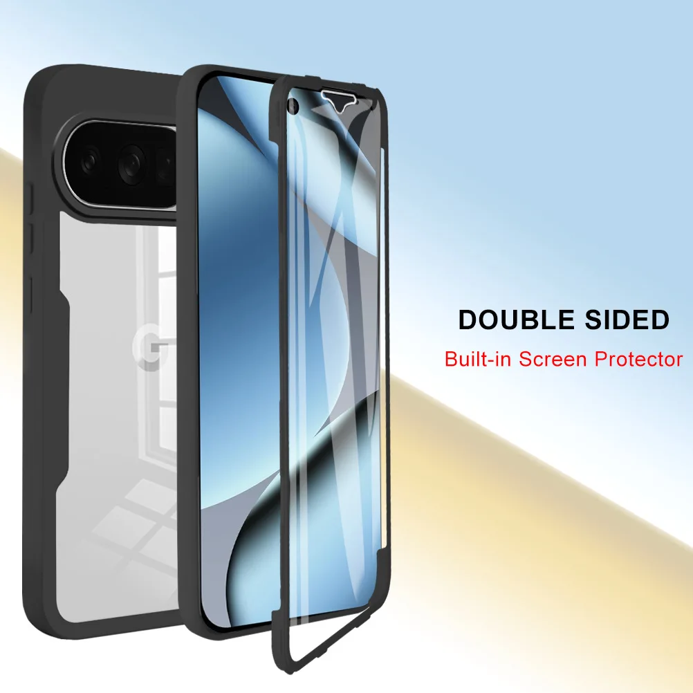 360 Full Protection Shockproof Clear Phone Case with Front and Back Coverage