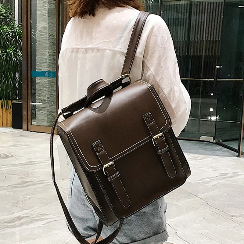 Zaino Vintage borsa da donna in pelle Pu zaino da donna borsa da scuola di moda per ragazze borsa A tracolla per il tempo libero di alta qualità Sac A Dos