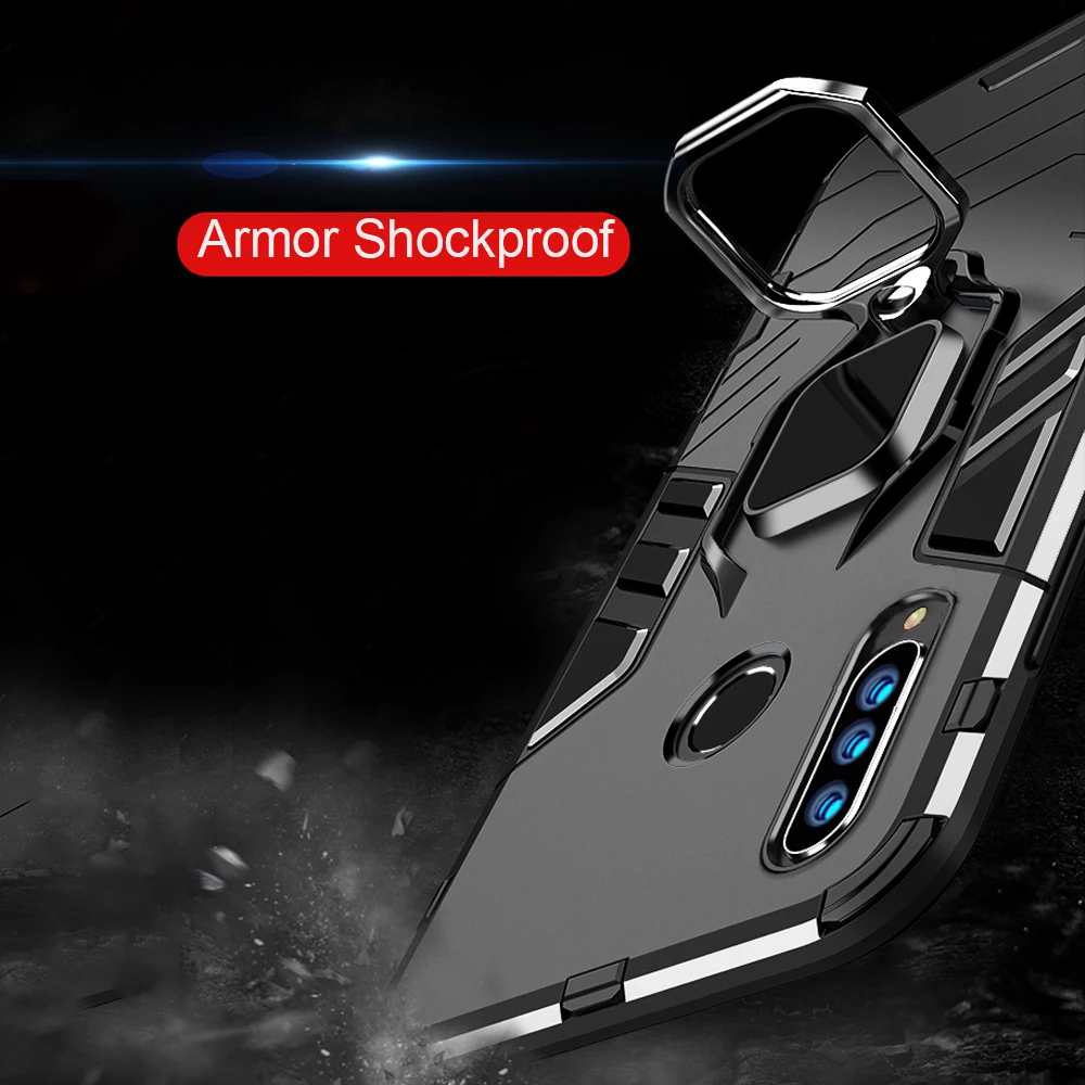 Durable Armor Case with Magnetic Ring for Huawei Honor Smartphones
