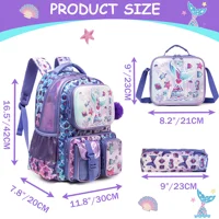 Cute Backpack for Girls Backpacks for Elementary Preschool Students Kids School Cute Backpack Lunch Bag and Penbag 3
