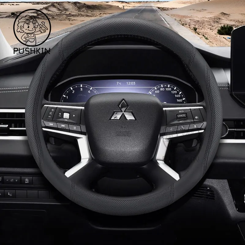 Sewing Genuine Leather Car Steering Wheel Cover Car Accessories For Mitsubishi Outlander Outlander 4 2022 2023 Accessories Steering Covers AliExpress