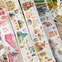 50mm * 2m vintage landscape Washi tape DIY decorative stickers note scrapbook Diary Album Junk Journal supplies 1