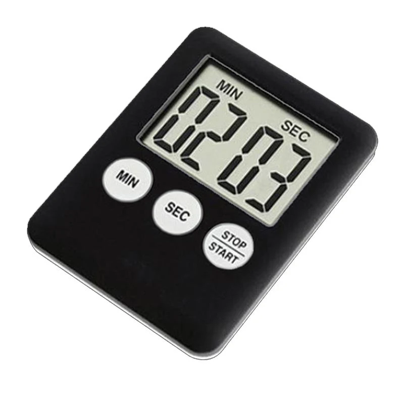 Black Digital Kitchen Timer Multi-Function Stopwatch LCD