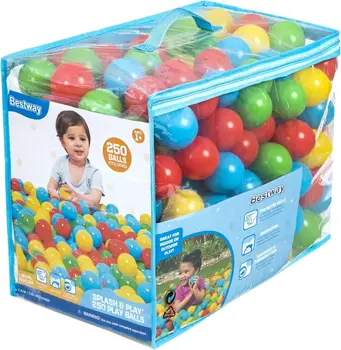 Plastic Play Balls 250ct | for Indoor Play, Ball Pit, Bouncers, Multicolor