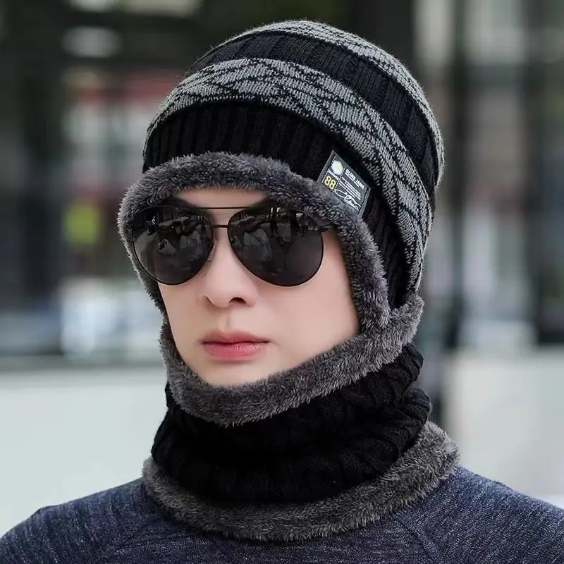 

Winter windproof, cold proof, warm insulation hood, cotton cycling neck protection cover hat, thickened knitted sweater hat