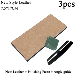 Enhanced Non-slip Base Diamond Sharpening System with 15° Whetstone and Leather Polisher - Ships within 24 hour (Leather B 3PCS Set)