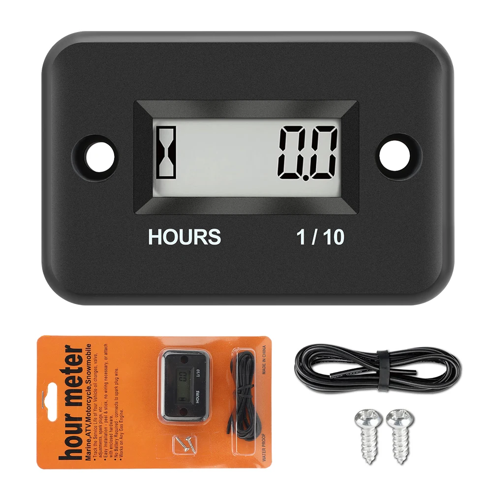 Digital Hour Meter Kebidumei Waterpoof Engine LCD Display Gas Engine For Motorcycle Bike Lawn Mower Chainsaw ATV Snowmobile