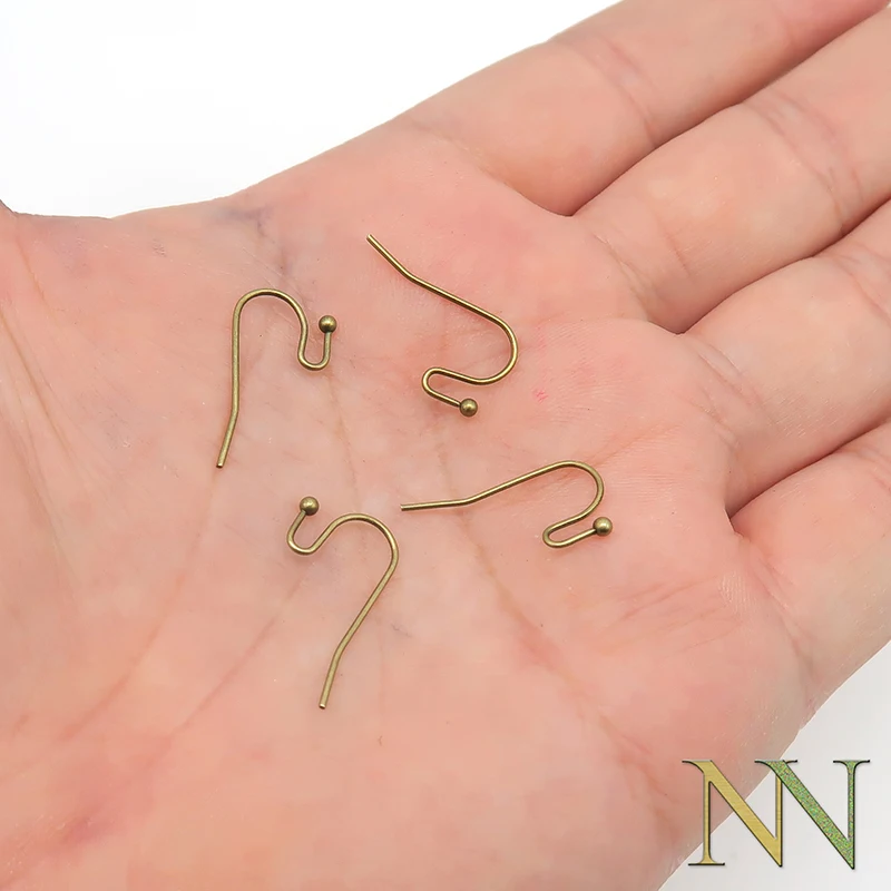 100 x Earring Hooks Silver Bronze Copper Earrings Wires Hypoallergenic Bulk  Wholesale Earwires Findings for Jewelry Making - AliExpress