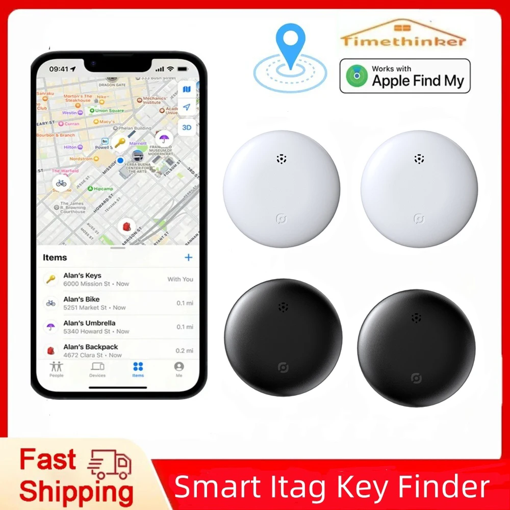 Timethinker Smart Bluetooth GPS Tracker Airtag locator Work with Apple Find My APP ITag Anti Lost Key Pet Kid Finder for IOS