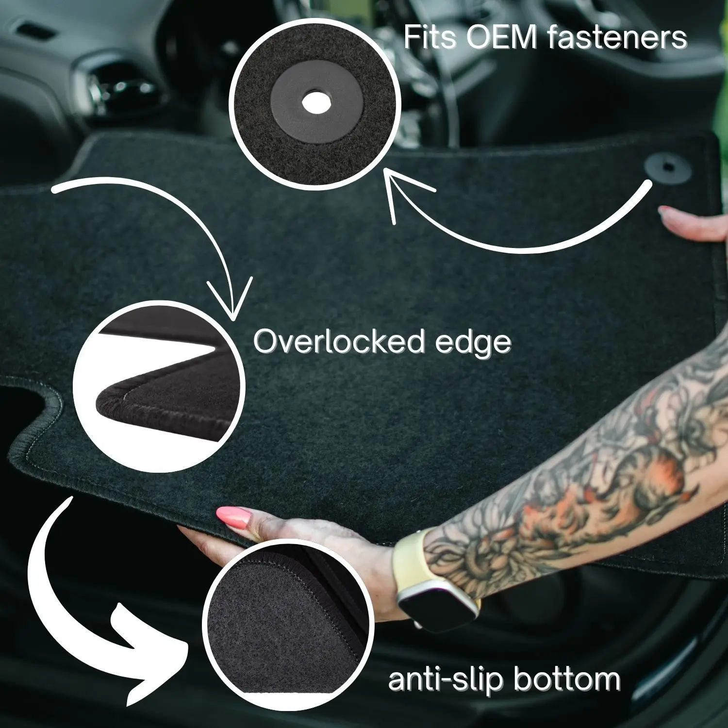 Sport velour floor mats set for Alfa Romeo MiTo (2008-2018) - 4-piece - exactly fitting