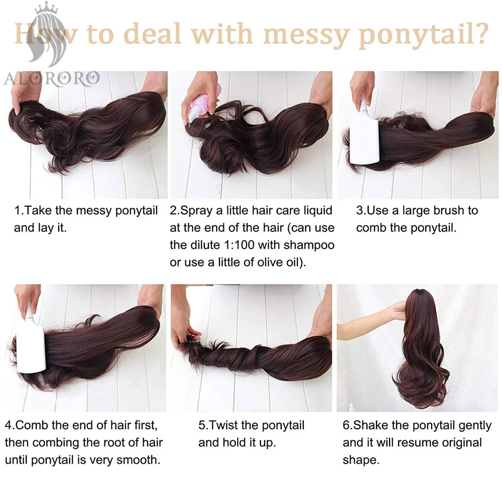 Clip In Ponytail Hair Extension Synthetic 22inch Claw Clip Ponytail Hair Extension Wavy Ponytail Synthetic Hair Clip For Women Pony Tail Hairpiece