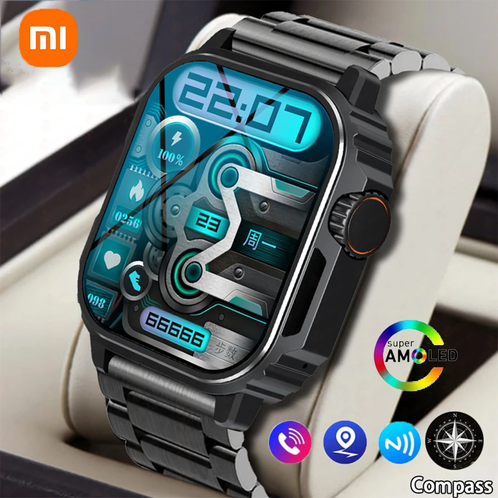 

Xiaomi Military AMOLED Smart Watch Men Bluetooth Call NFC Sport Fitness Tracker Watch 485*520 Screen Compass AI Voice Smartwatch